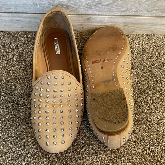 Anthropologie Matiko LANA Studded Flats Beige size 6 - Picture 4 of 7